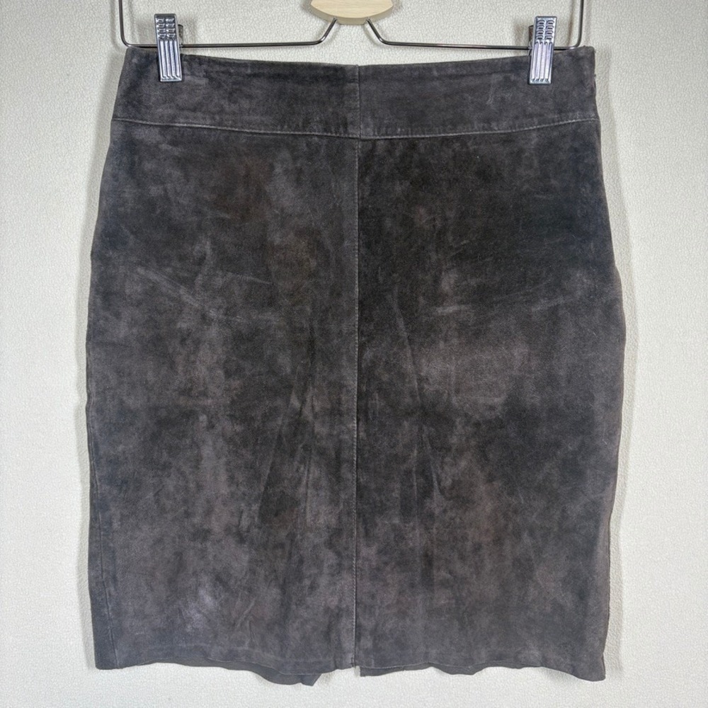 NOS Express Indie Festival Womens Brown Suede Skirt Sz 3/4 Boho Retro